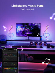 Lepro Tb2 Ai Smart Table Lamp, Music Sync, Colour Changing, Works With Alexa & Google Assistant, Bluetooth Or 2.4Ghz Wifi - thumbnail 5