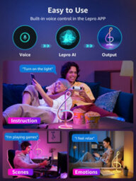 Lepro Tb2 Ai Smart Table Lamp, Music Sync, Colour Changing, Works With Alexa & Google Assistant, Bluetooth Or 2.4Ghz Wifi - thumbnail 3