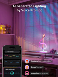 Lepro Tb2 Ai Smart Table Lamp, Music Sync, Colour Changing, Works With Alexa & Google Assistant, Bluetooth Or 2.4Ghz Wifi - thumbnail 7