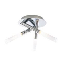 Plum&clay Cali Chrome Finish 3 Pronged Cross Over Ceiling Light Modern Decorative Tube Bulb Design