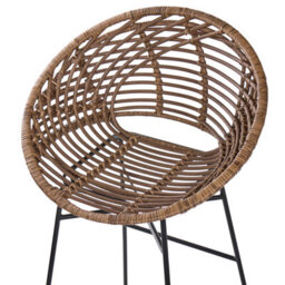 Beliani Set Of 2 Bar Chairs Windom Rattan Brown - thumbnail 7