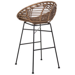 Beliani Set Of 2 Bar Chairs Windom Rattan Brown - thumbnail 6