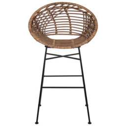 Beliani Set Of 2 Bar Chairs Windom Rattan Brown - thumbnail 5
