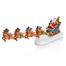 Premier Decorations Limited Led Plastic & Resin Santa Sleigh With Reindeer Illuminated Christmas Decoration - thumbnail 2