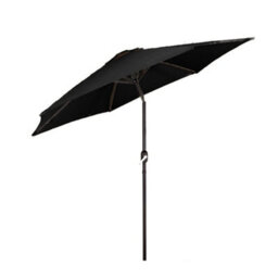 Groundlevel 2M Black Outdoor Crank And Tilt Garden Parasol - thumbnail 2