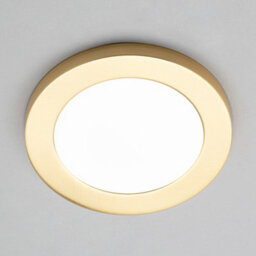 Litecraft Darly Satin Brass 1 Lamp Modern Bathroom 12W Led Flush Ceiling Light - thumbnail 3