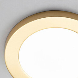 Litecraft Darly Satin Brass 1 Lamp Modern Bathroom 12W Led Flush Ceiling Light - thumbnail 4