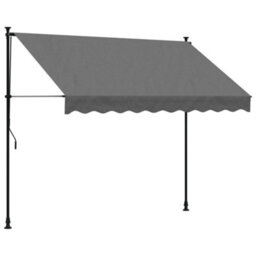 Walplus Retractable Awning Garden Sun Shade Canopy Gazebo For Back Door, Porch, Patio Anthracite 250X150 Cm Fabric And Steel - thumbnail 2