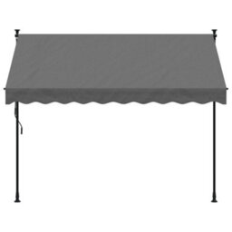 Walplus Retractable Awning Garden Sun Shade Canopy Gazebo For Back Door, Porch, Patio Anthracite 250X150 Cm Fabric And Steel - thumbnail 3