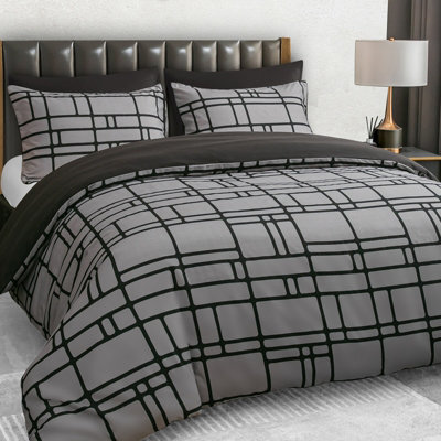 Lazzaro Premium Microfiber Double Duvet Cover Set Reversible Bedding Sets Breathable Durable With Zipper Closure - image 1
