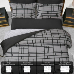 Lazzaro Premium Microfiber Double Duvet Cover Set Reversible Bedding Sets Breathable Durable With Zipper Closure - thumbnail 4