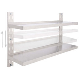 Berkfield 2-Tier Floating Wall Shelf Stainless Steel 120X30 Cm - thumbnail 3