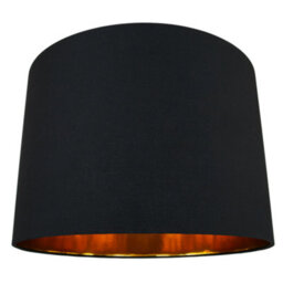 Happy Homewares Modern Jet Black Cotton 16 Floor/pendant Lamp Shade With Shiny Golden Inner