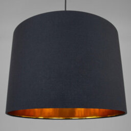 Happy Homewares Modern Jet Black Cotton 16 Floor/pendant Lamp Shade With Shiny Golden Inner - thumbnail 5