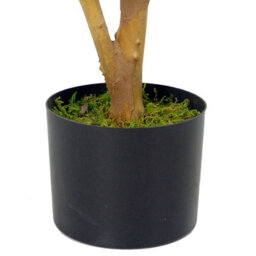 Leaf Artificial Olive Tree Black Plastic Pot 65Cm Luxury Olive 65Cm Real Wood Trunk Botanik - thumbnail 3