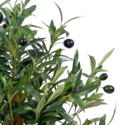 Leaf Artificial Olive Tree Black Plastic Pot 65Cm Luxury Olive 65Cm Real Wood Trunk Botanik - thumbnail 2