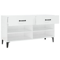Walplus Shoe Cabinet High Gloss White 102X35X55 Cm Engineered Wood - thumbnail 8