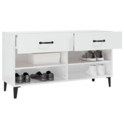 Walplus Shoe Cabinet High Gloss White 102X35X55 Cm Engineered Wood - thumbnail 5