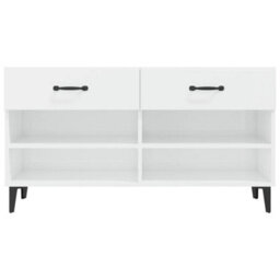 Walplus Shoe Cabinet High Gloss White 102X35X55 Cm Engineered Wood - thumbnail 6