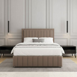 REGIONAL FURNISHINGS Mink Plush Velvet Divan Bed Upholstered 24Inch Headboard & Footboard 2Drawers Footend & No Mattress In 4Ft 4Ft6 5Ft 6Ft Sizes - thumbnail 3