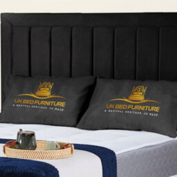UKBEDFURNITURE Sierra Black Plush Valvet Upholstered Gas Lift Ottoman Storage Bed -  With 48 Inch Headboard - thumbnail 2