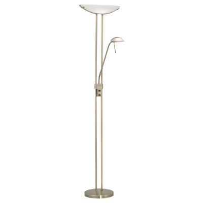 Elegant Floor Lamp With Bronzed Finish And Satin Glass Shade - image 1