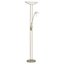 Elegant Floor Lamp With Bronzed Finish And Satin Glass Shade - thumbnail 1