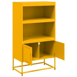Berkfield Highboard Mustard Yellow 68.5X38.5X123.5 Cm Steel - thumbnail 9