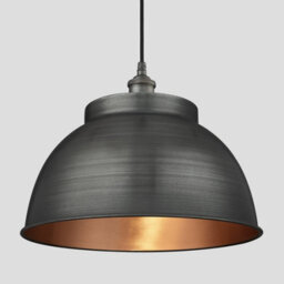 Industville Brooklyn Dome Pendant, 17 Inch, Pewter & Copper, Pewter Holder - thumbnail 1