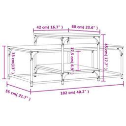Berkfield Coffee Table Sonoma Oak 102X60X45 Cm Engineered Wood - thumbnail 9