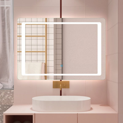 Probaty Bathrooms Led Mirror Dimmable Illuminated 700X500mm With Anti-Fog,touch Switch Backlit Wall Mounted Vanity Mirror - image 1