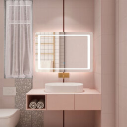 Probaty Bathrooms Led Mirror Dimmable Illuminated 700X500mm With Anti-Fog,touch Switch Backlit Wall Mounted Vanity Mirror - thumbnail 2