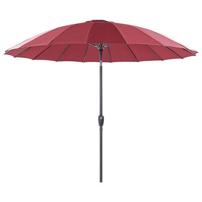 Beliani Market Parasol 255 Cm Baia Dark Red - image 1