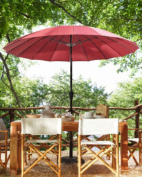 Beliani Market Parasol 255 Cm Baia Dark Red - thumbnail 2