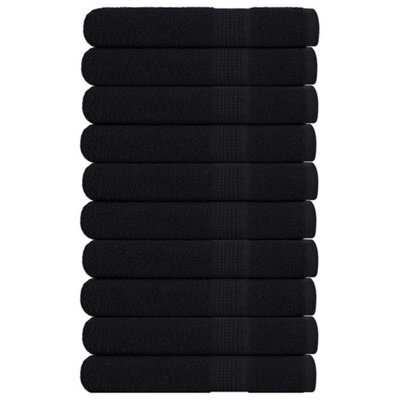 Walplus Towels 10 Pcs Black 100X200 Cm 360 Gsm 100% Cotton - image 1