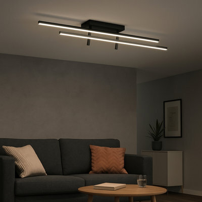 Eglo Trepiliano Aluminium & Steel Black Modern Led Linear Ceiling Light - image 1