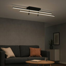 Eglo Trepiliano Aluminium & Steel Black Modern Led Linear Ceiling Light
