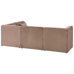 Beliani Modular Corner Sofa 4 Seater Lemvig Corduroy Sand Beige With Ottoman Left Hand - thumbnail 6