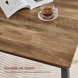 Songmics Vasagle Dining Set With Table And Benches, Kitchen Furniture Set With Steel Frame, Dining Solution, Honey Brown And Ink Black - thumbnail 6