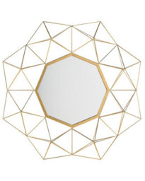 Beliani Sun Star Gold Wall Mirror 69 X 80 Cm - Dimensional Art Deco Geometric Frame - thumbnail 2