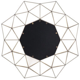 Beliani Sun Star Gold Wall Mirror 69 X 80 Cm - Dimensional Art Deco Geometric Frame - thumbnail 3