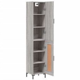 Berkfield Highboard Grey Sonoma 34.5X34X180 Cm Engineered Wood - thumbnail 4