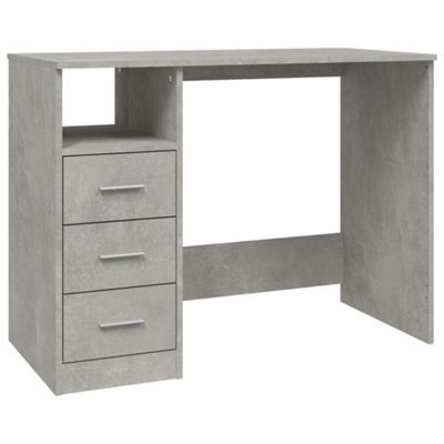 Berkfield Modern Desk With Drawers Concrete Grey 102X50X76 Cm Engineered Wood