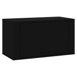Berkfield Modern Wall-Mounted Shoe Cabinet Black 70X35X38 Cm Engineered Wood - thumbnail 1
