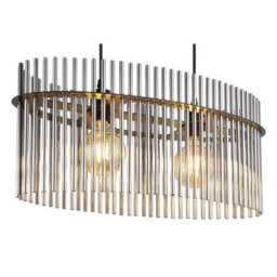 Luminosa Lighting Luminosa Gorley Pendant Ceiling Light Matt Black Smoke Glass Shade 2X E27 - thumbnail 4