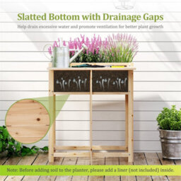 Foldable Side Table Garden Bed With Drainage For Herbs Flowers - thumbnail 6