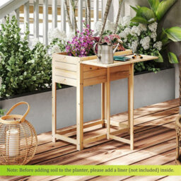 Foldable Side Table Garden Bed With Drainage For Herbs Flowers - thumbnail 4