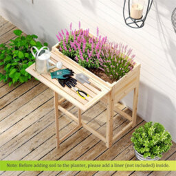 Foldable Side Table Garden Bed With Drainage For Herbs Flowers - thumbnail 5