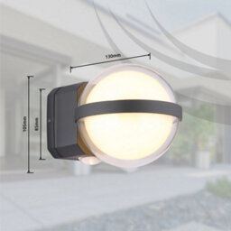 Luminosa Lighting Luminosa Illi Outdoor Globe Wall Lamp Anthracite Ip54 Led 3000K - thumbnail 7
