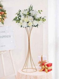 2Pcs Gold Iron Flower Vases  Wedding Or Home Decor Table Centerpieces - thumbnail 3